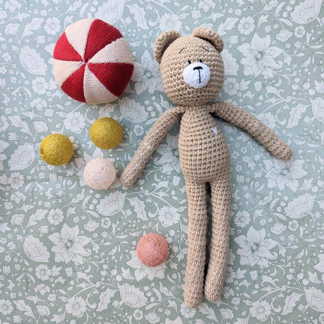 Doudou ourson corde en crochet