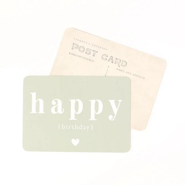 Carte HAPPY BIRTHDAY vert