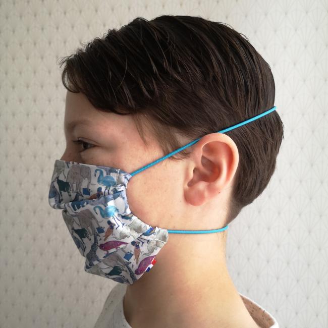 MASQUE BARRIÈRE ENFANT ZOO BLEU