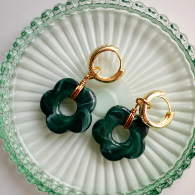 Boucles d'oreilles ANA VERT