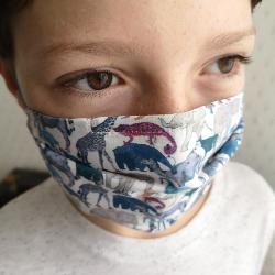 MASQUE BARRIÈRE ENFANT ZOO BLEU